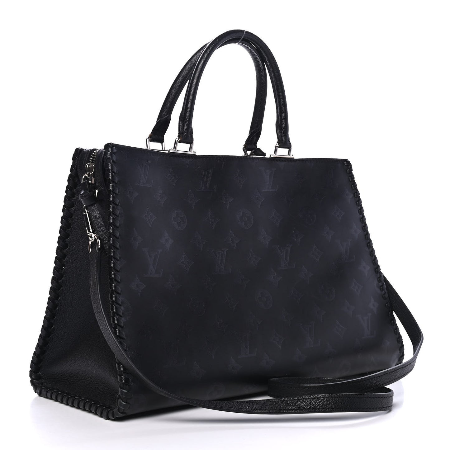 Monogram Cuir Plume Very Zipped Tote Black