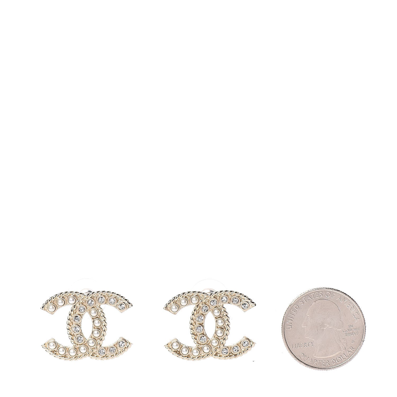 Chanel Pearl Queen of France CC Earrings Gold 2 of 5