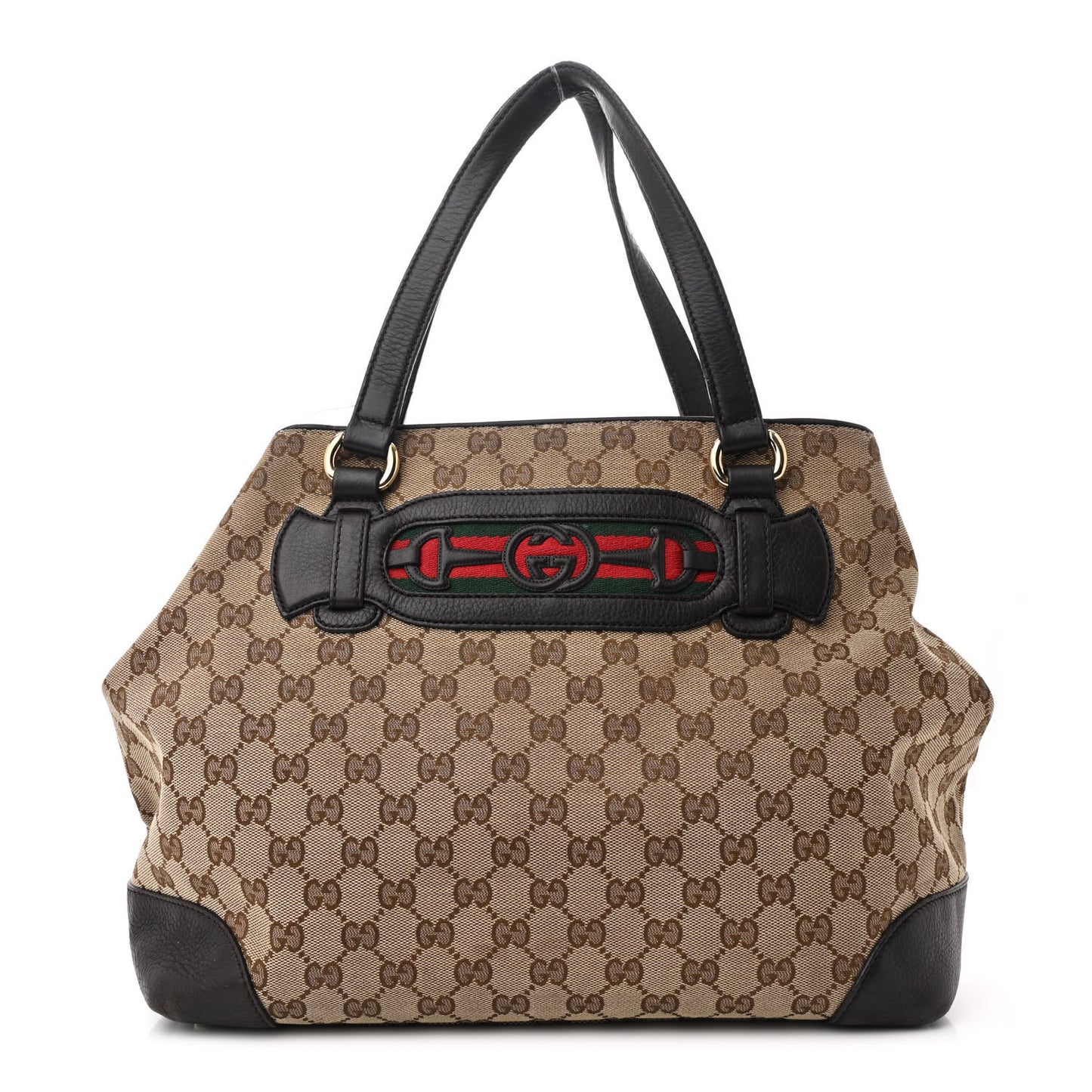 Monogram Web Medium Dressage Tote Brown