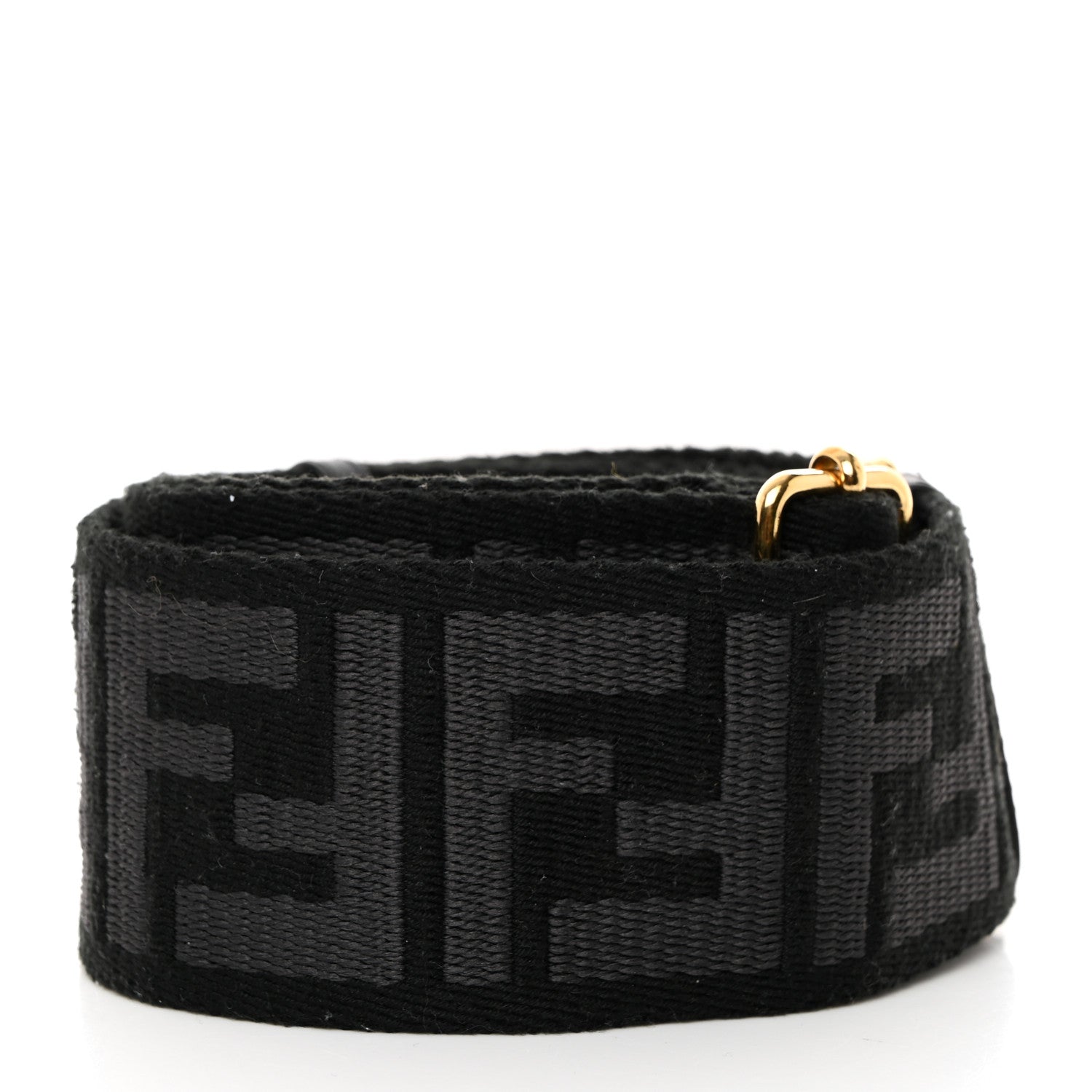Fendi Ribbon Vitello Seta FF 1974 Adjustable Strap You Black 2 of 5