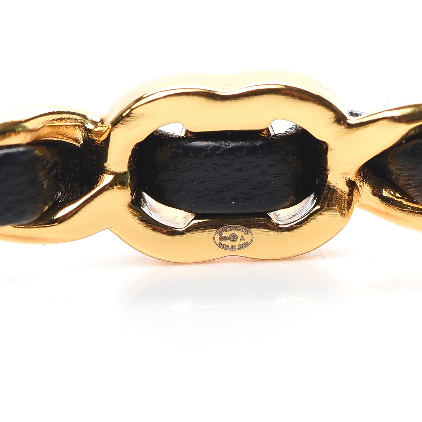 Lambskin More Is More Cuff Bracelet Black Gold