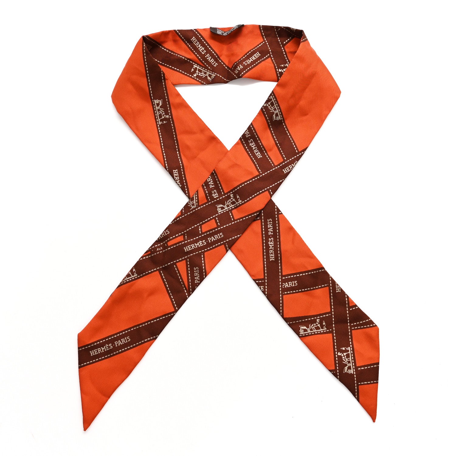 Hermes Silk Bolduc Twilly Orange 1 of 4