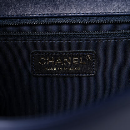 Chanel Lambskin Quilted New Medium Boy Flap Dark Blue 6 of 16