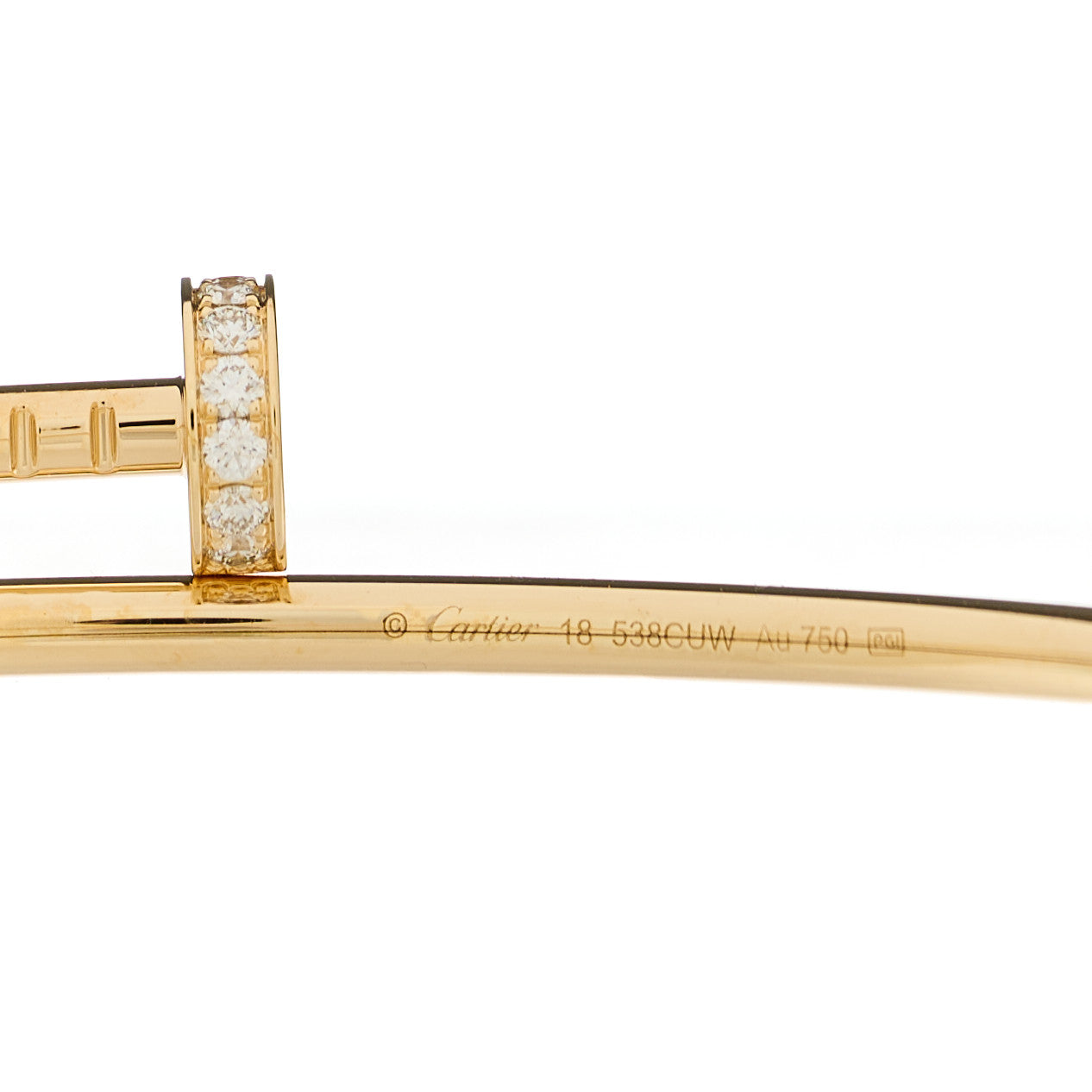 18K Yellow Gold Diamond Small Juste Un Clou Bracelet 18