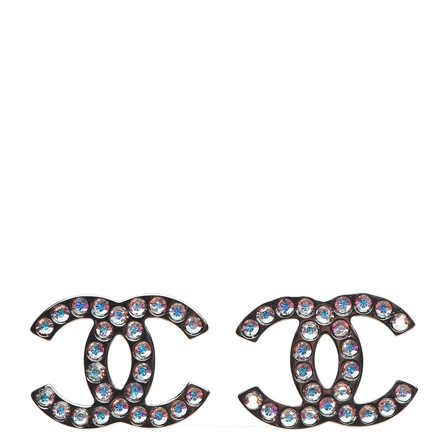 Iridescent Crystal CC Earrings Multicolor