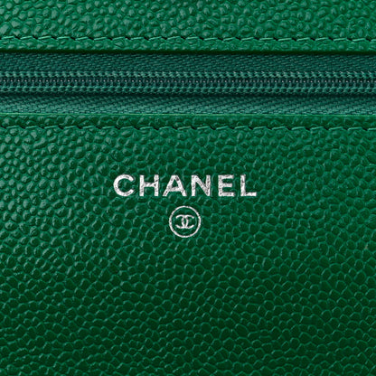 Chanel Caviar Quilted Wallet On Chain WOC Green 6 of 12