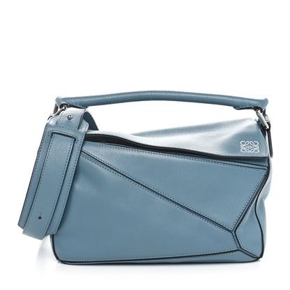 Loewe Calfskin Small Puzzle Bag Stone Blue 1 of 10