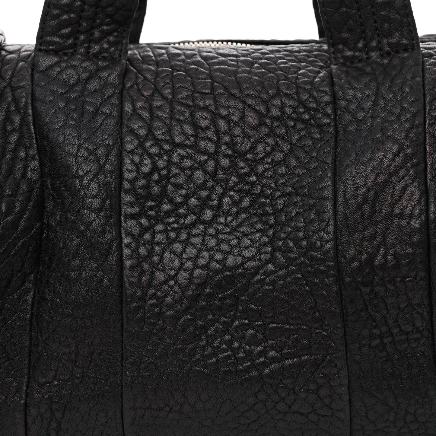 Pebbled Lambskin Rockie Black Antique Brass Hardware