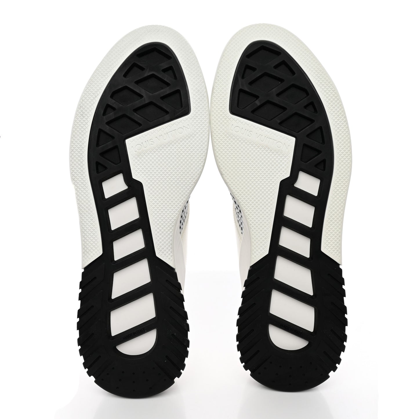 Mesh Calfskin Damier Embossed Fuel Power Sneakers 11 White