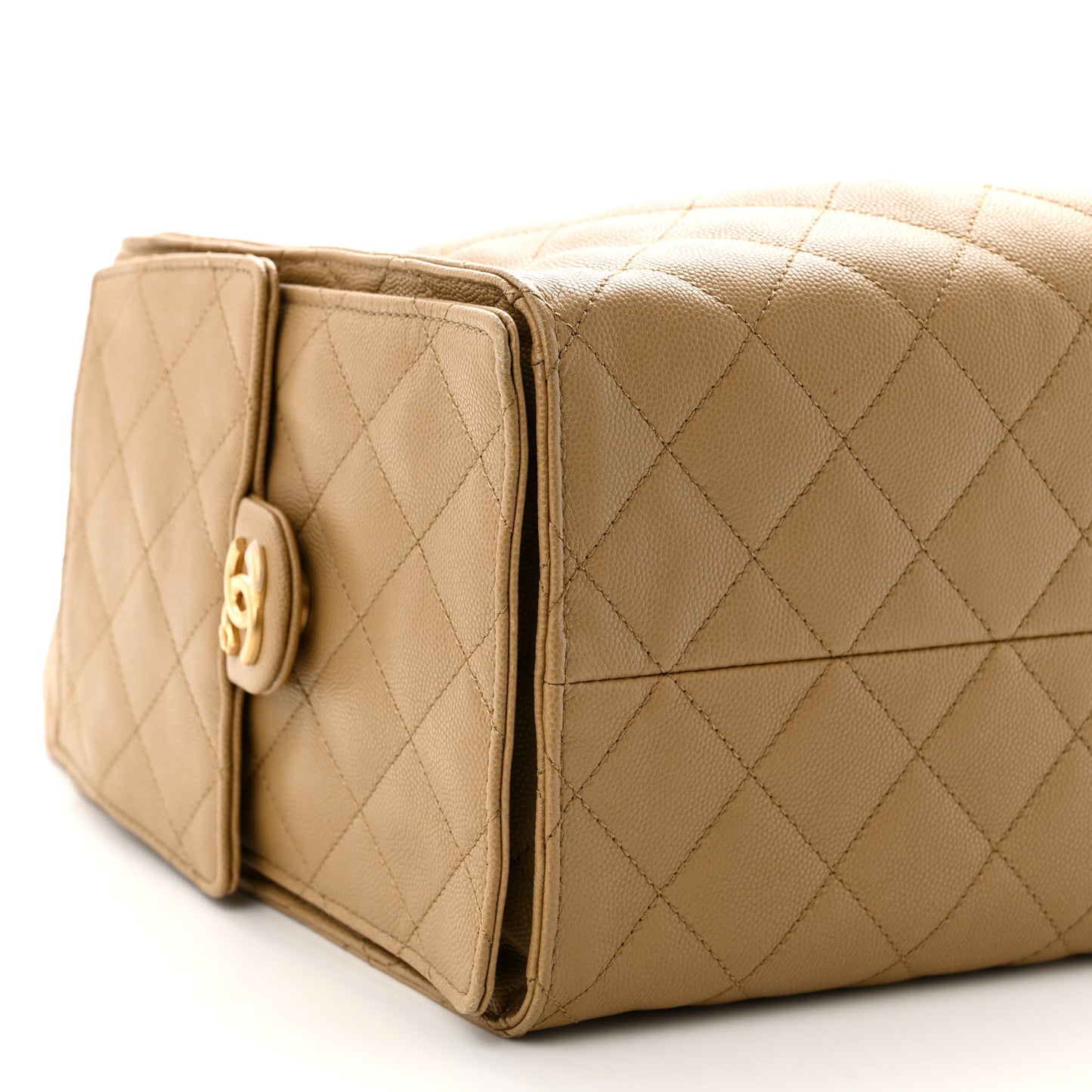 Caviar Quilted Medium Chanel 25 Handbag Dark Beige