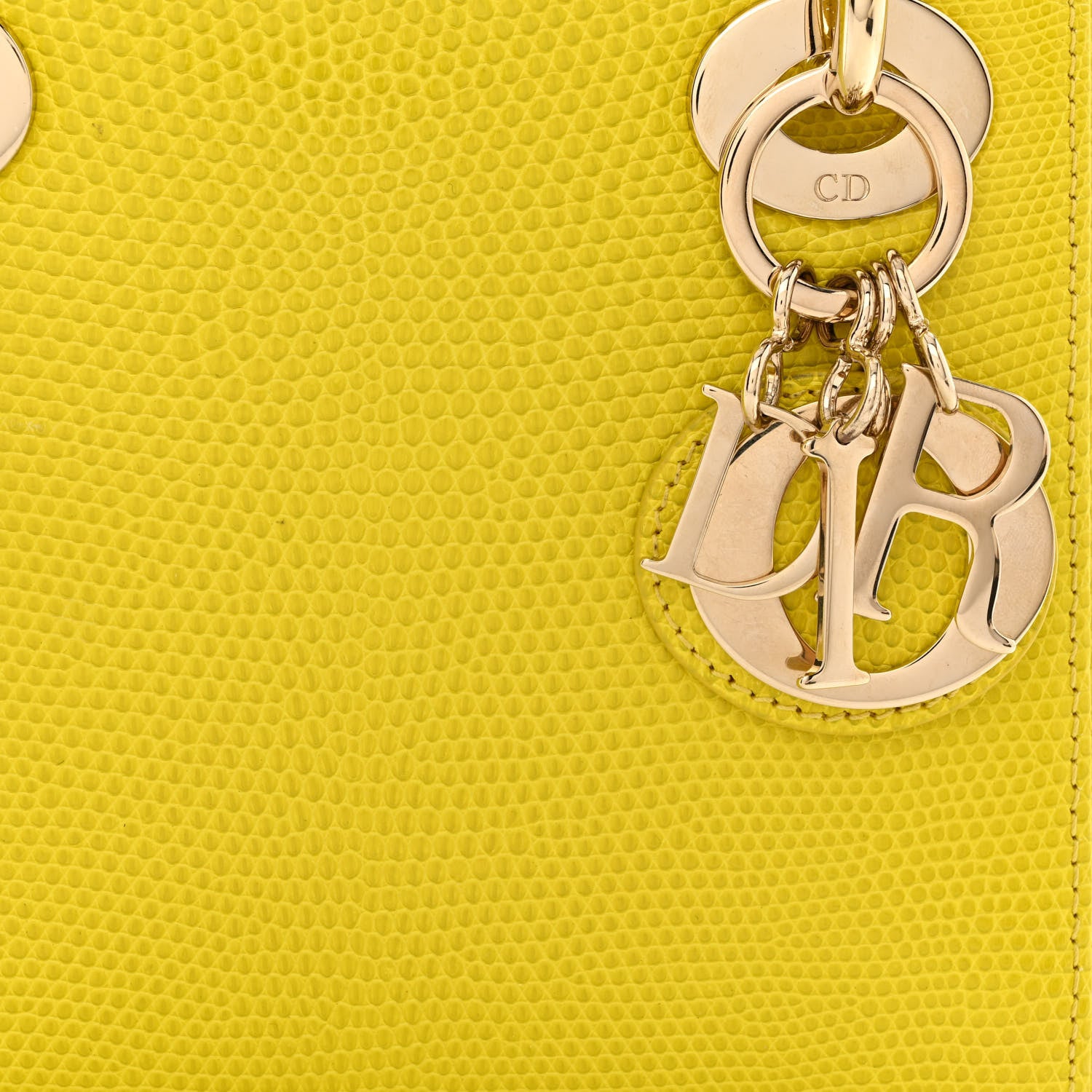Christian Dior Lizard Mini Lady Dior Yellow 9 of 11