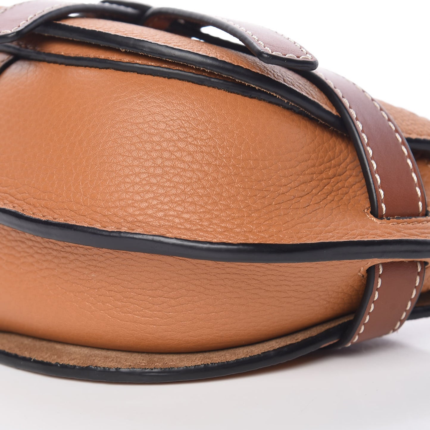 Grained Calfskin Mini Gate Crossbody Bag Caramel Pecan