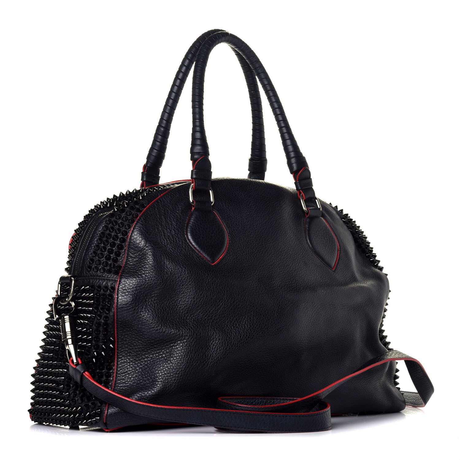 Christian Louboutin Calfskin Panettone Spiked Large Ranch Black 4 of 9