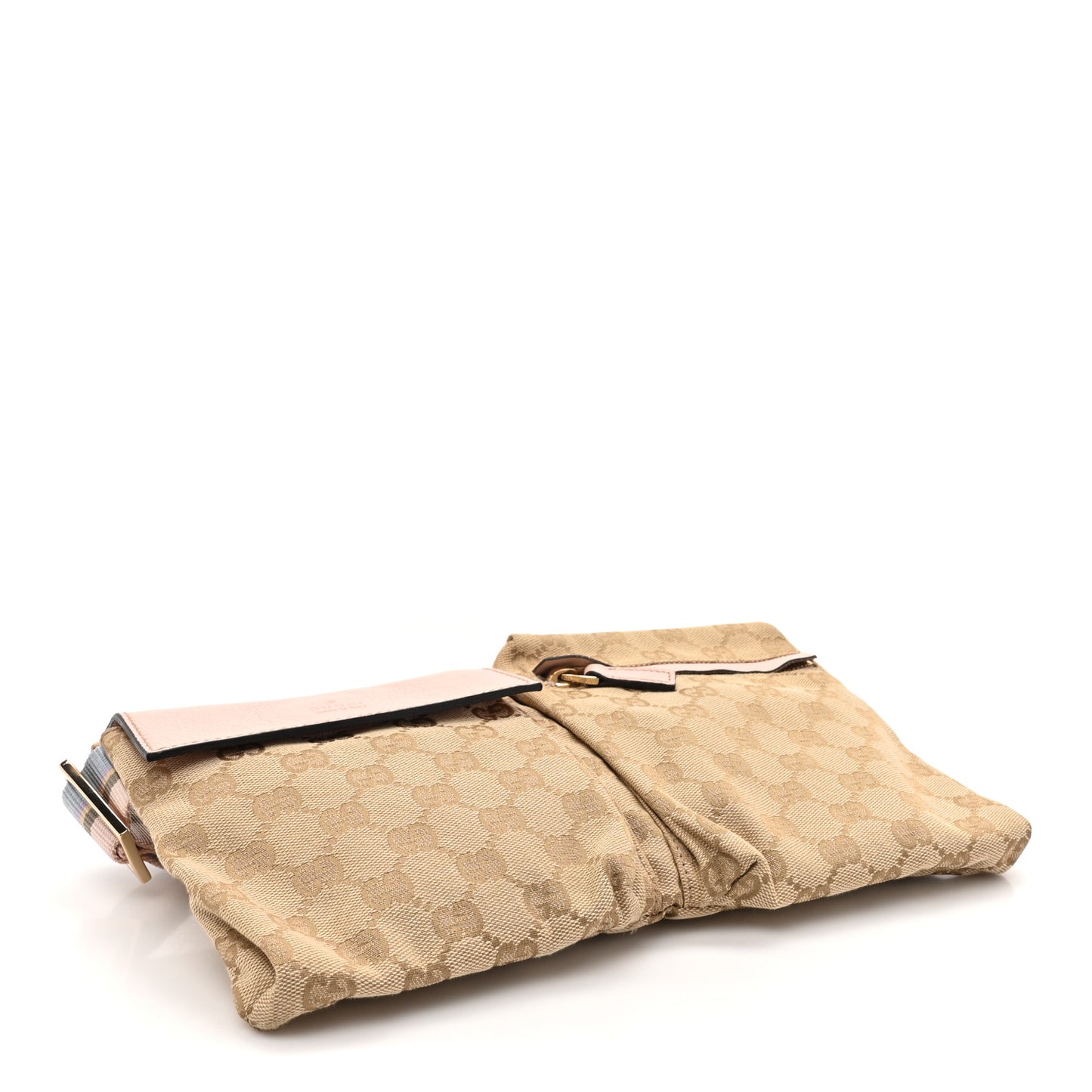 GG Monogram Web Double Pocket Belt Bag Pink
