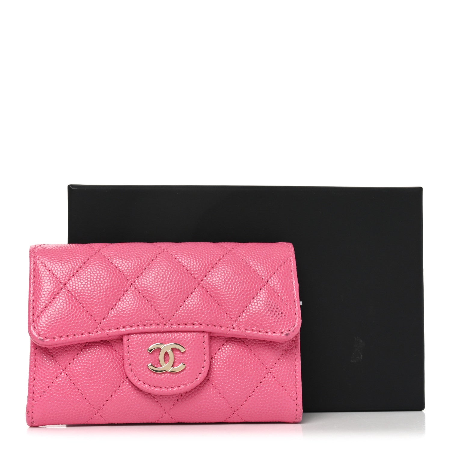 Chanel Caviar Quilted Flap Card Holder Wallet Pink 8 of 8