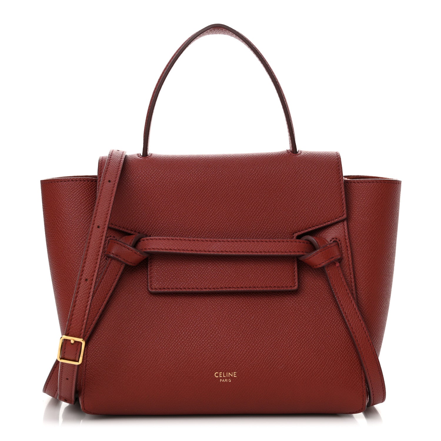 Celine Grained Calfskin Nano Belt Bag Burgundy 1 of 13