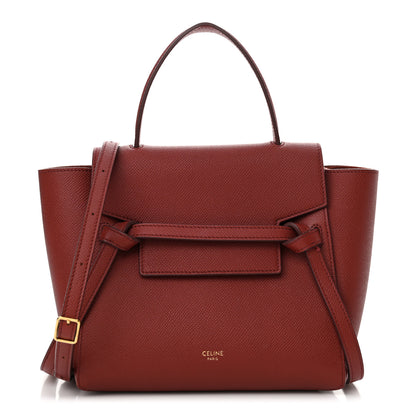 Celine Grained Calfskin Nano Belt Bag Burgundy 1 of 13