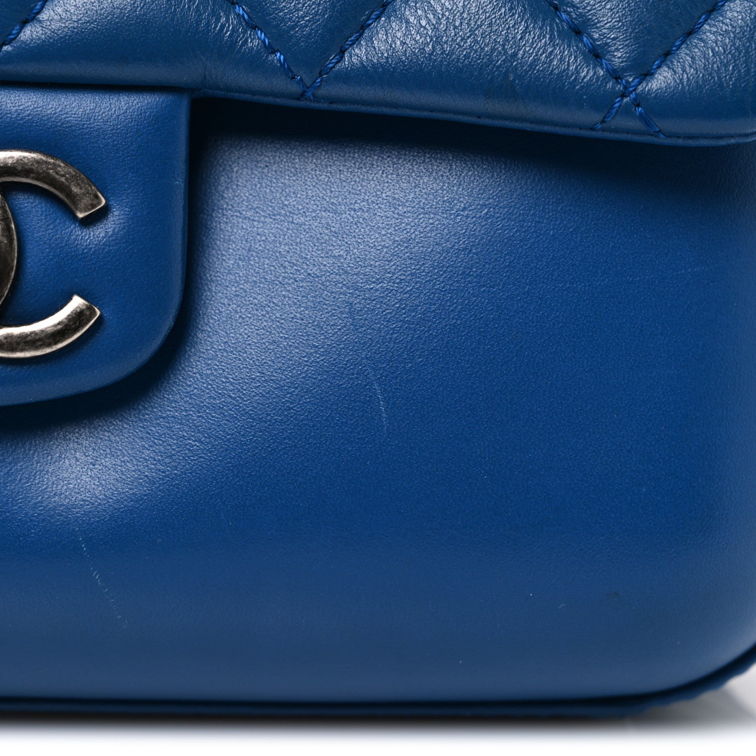 Chanel Calfskin Quilted Medium Rock My Shoulder Flap Blue 11 of 11