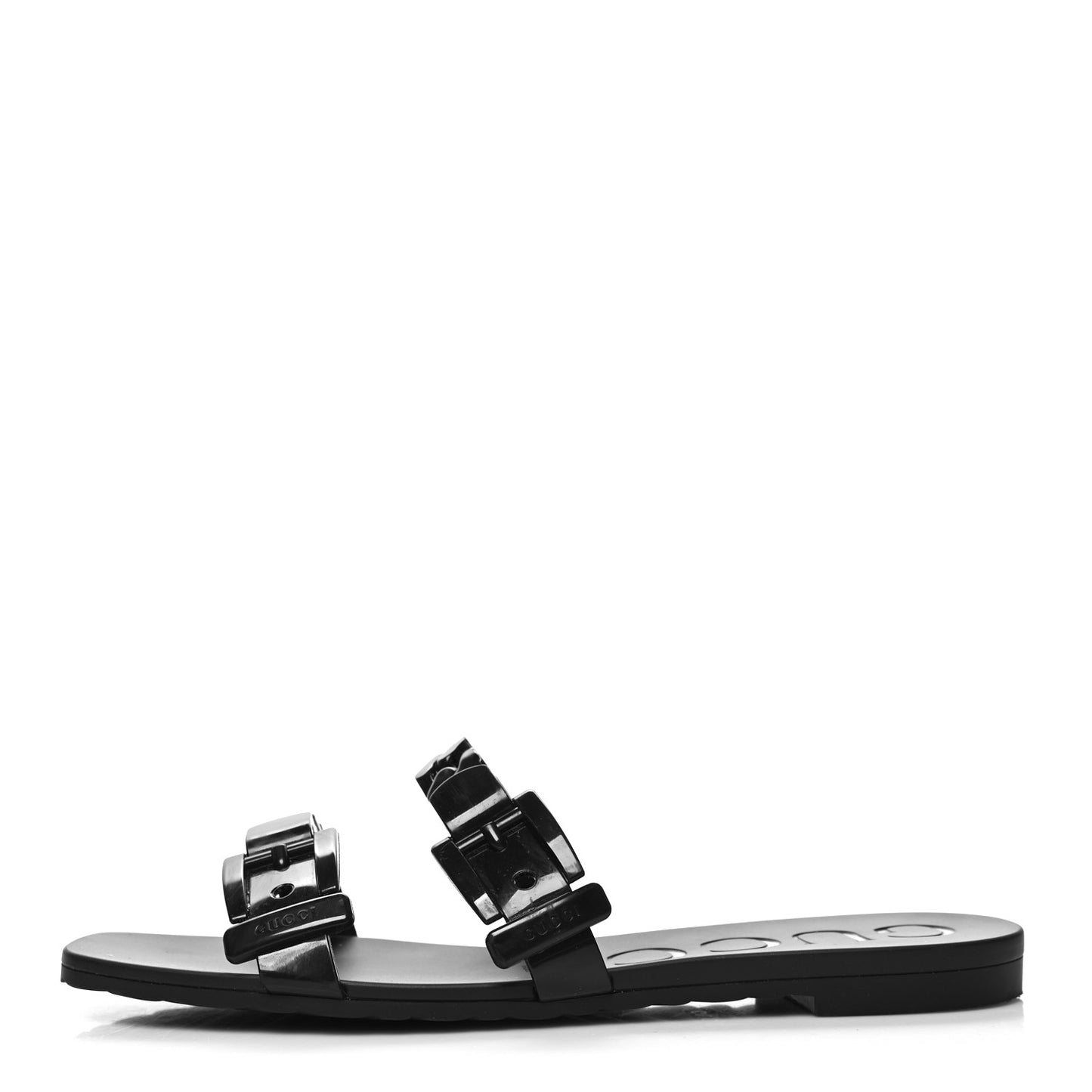 Rubber Womens Slide Sandals 38 Black