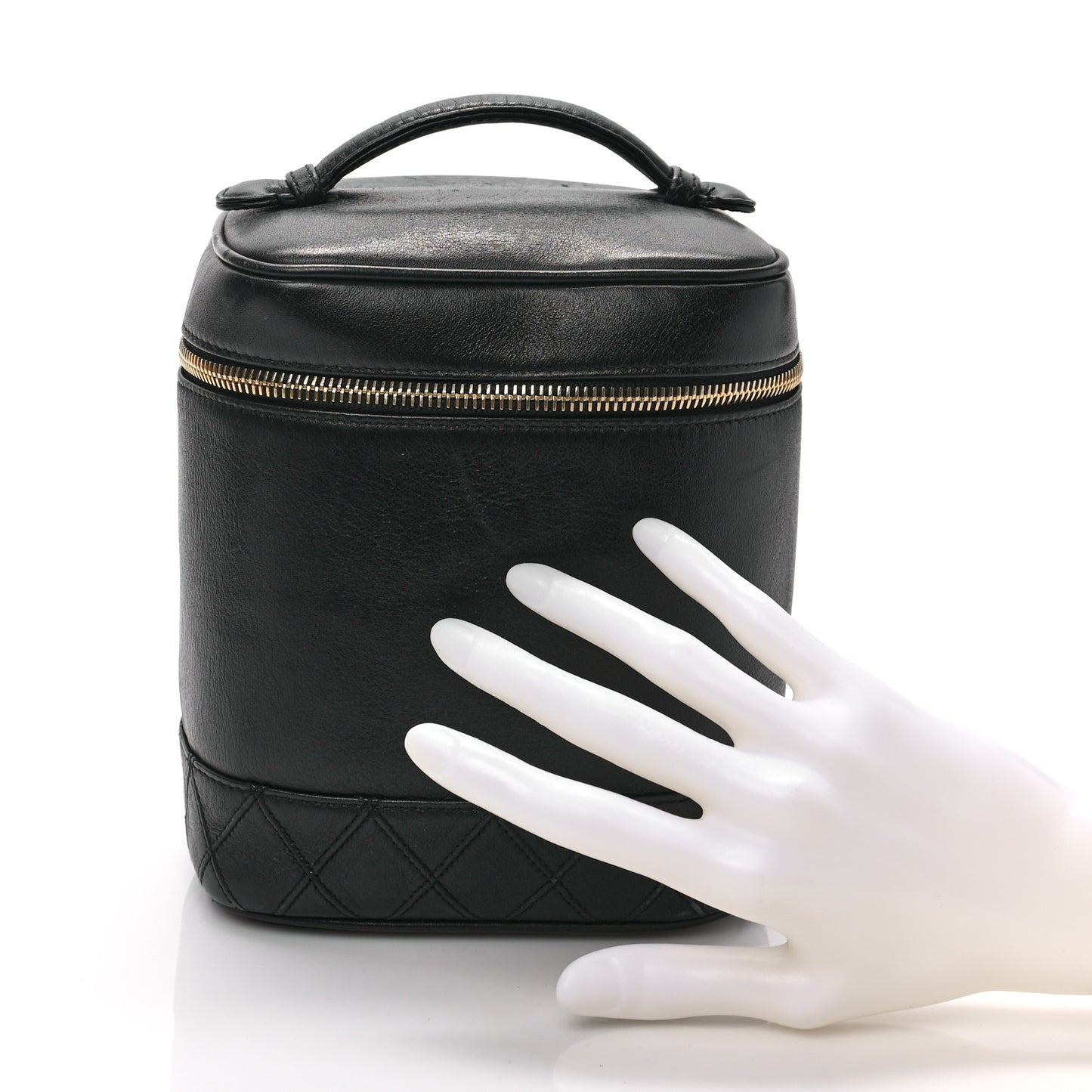 Lambskin Vanity Cosmetic Case Black