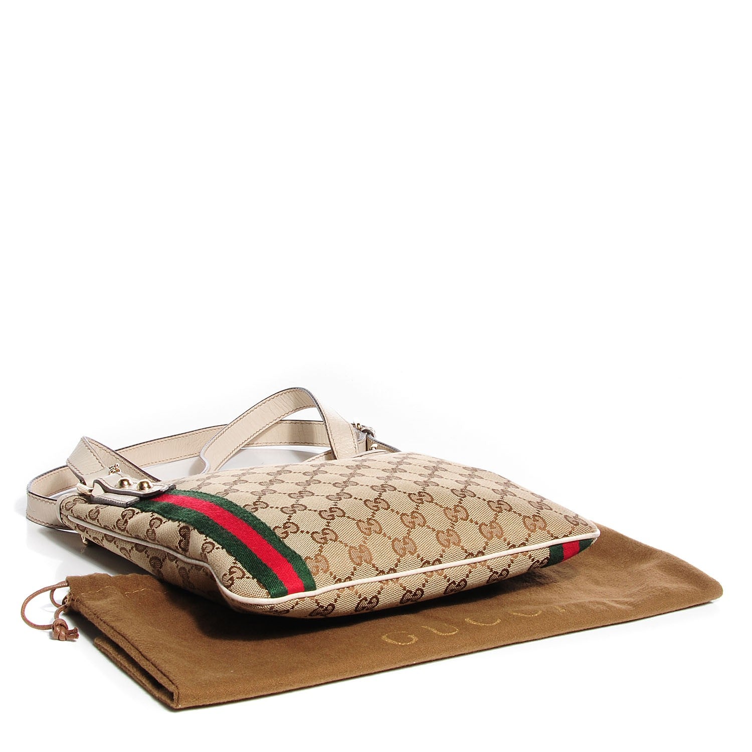 Gucci Monogram Web Jolicoeur Charms Messenger Bag Off White 4 of 7