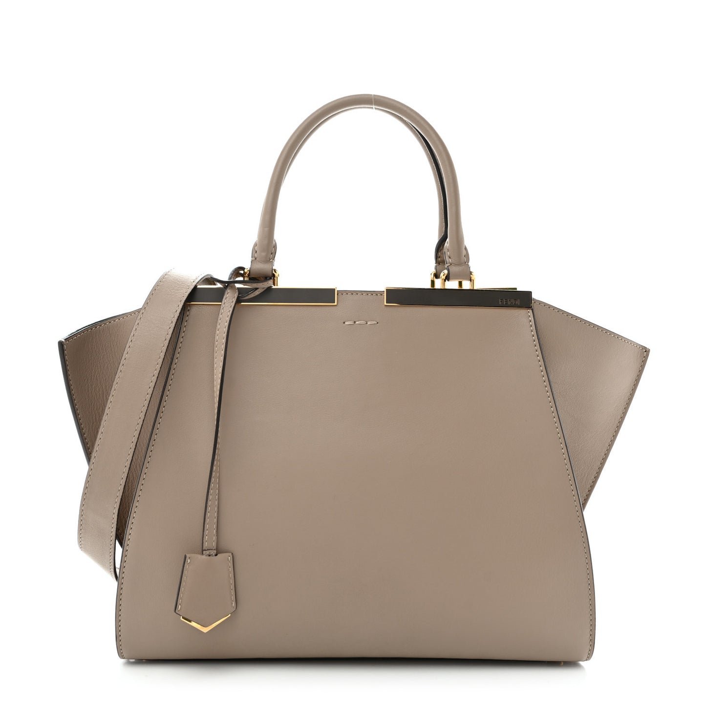 Vitello Dolce Shiny Nappa Petite 3Jours Tote Tortora Emerald