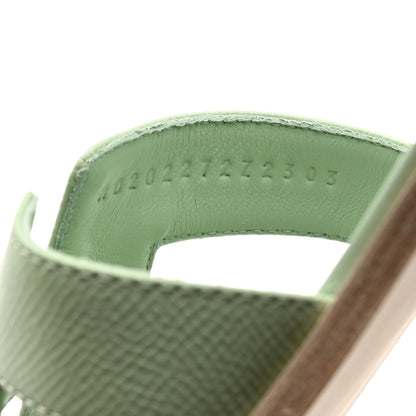 Hermes Epsom Oran Sandals 38 Vert Jade 6 of 9