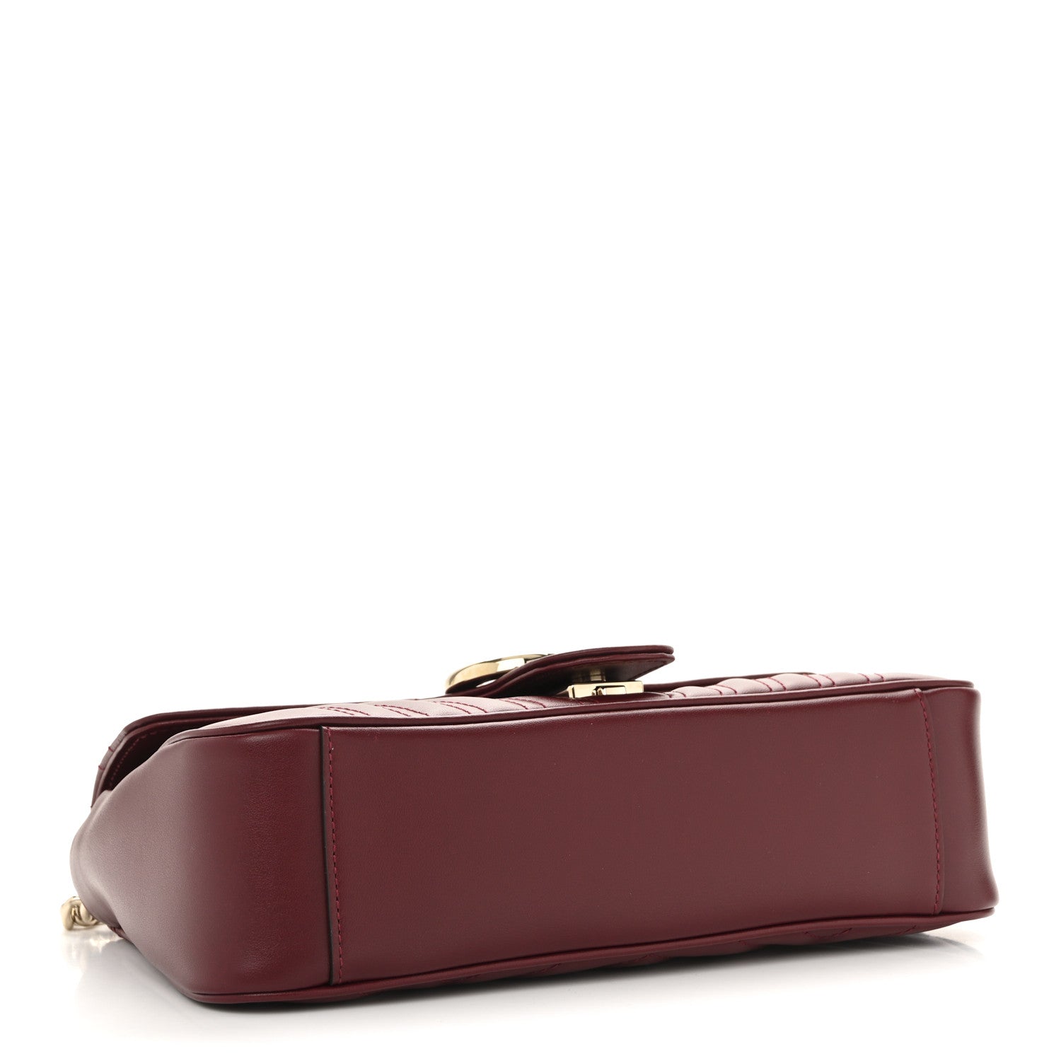 Gucci Calfskin Matelasse Medium GG Marmont Shoulder Bag Rosso Ancora Red 4 of 11