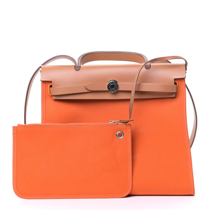 Hermes Vache Hunter Toile Herbag Zip 31 PM Orange 1 of 7