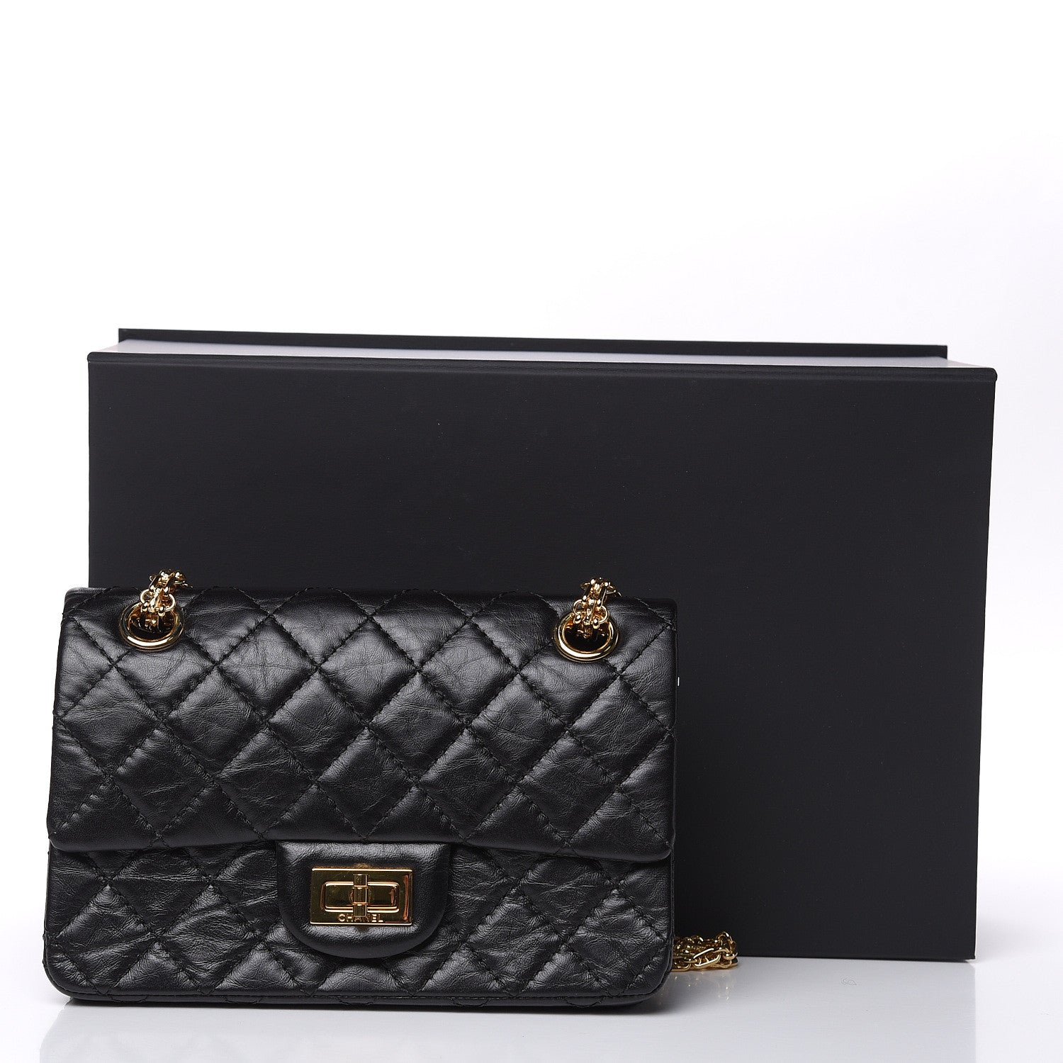 Chanel Aged Calfskin Quilted 2.55 Reissue Mini Flap Black 10 of 10