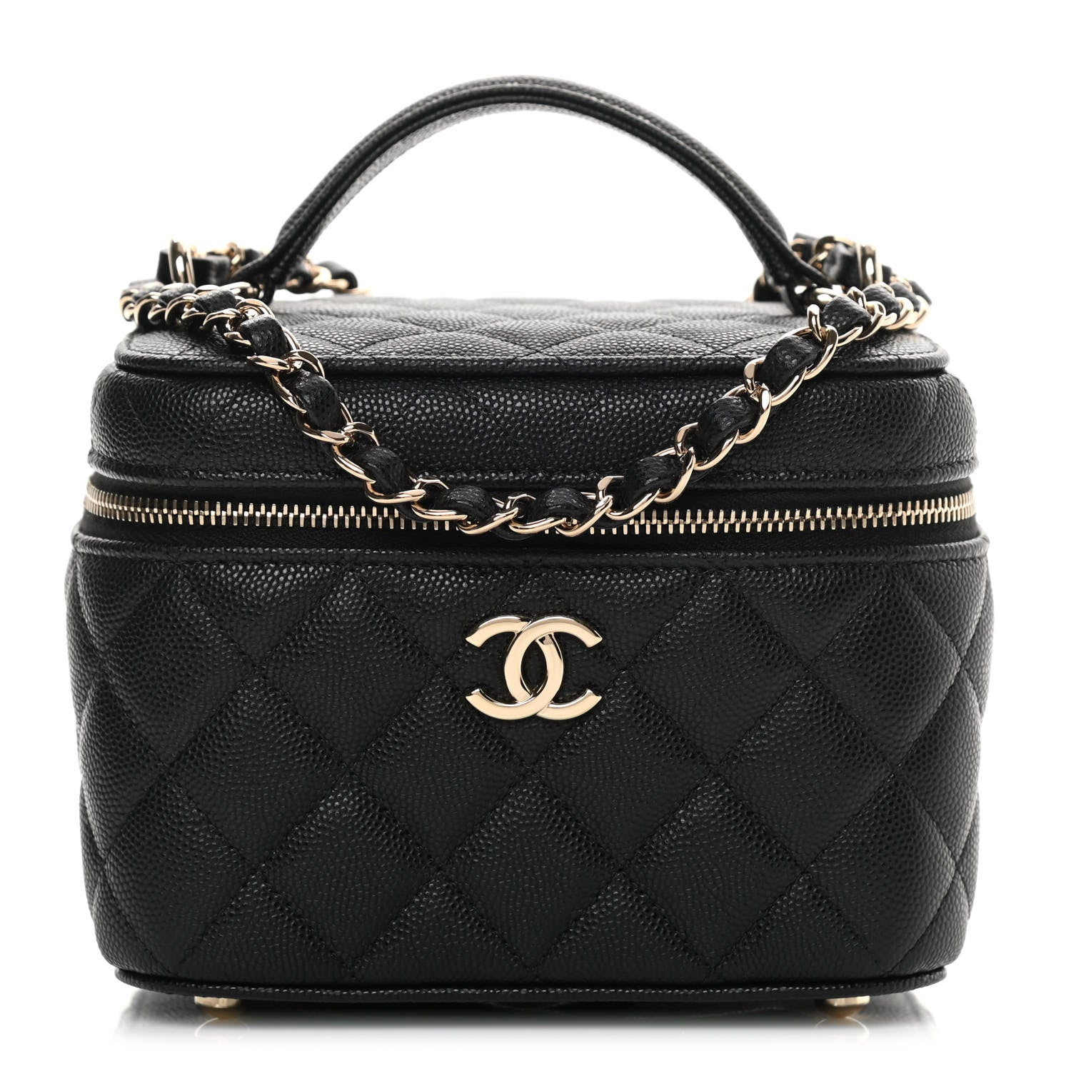 Chanel Caviar Quilted Small Top Handle Vanity Case With Chain Black 1 of 11