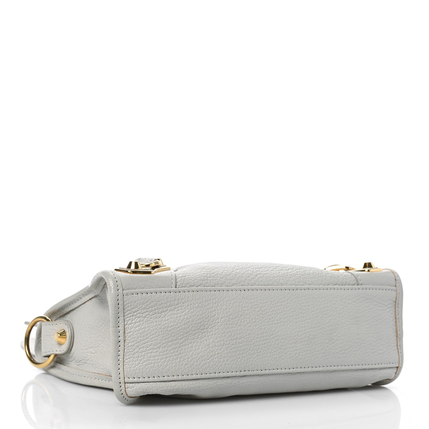 Chevre Gold Metallic Edge Hardware Mini City Gris Clair Gris Perle