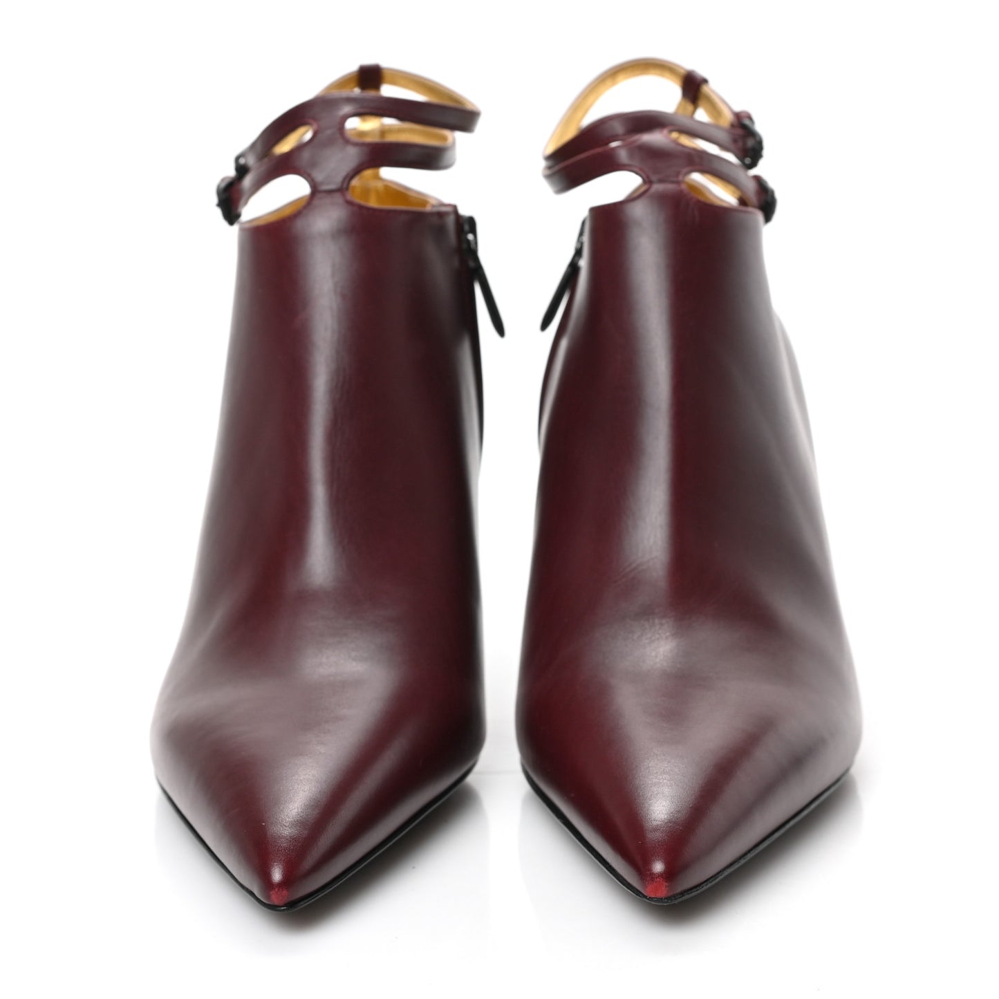 Gleam Calfskin Ankle Strap Mid Heel Booties 38.5 Barolo