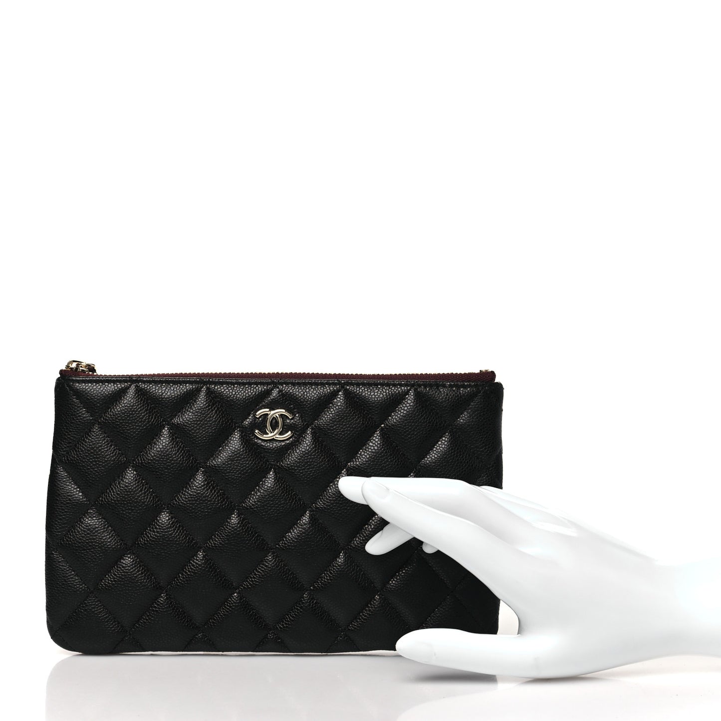 Caviar Quilted Cosmetic Case Black