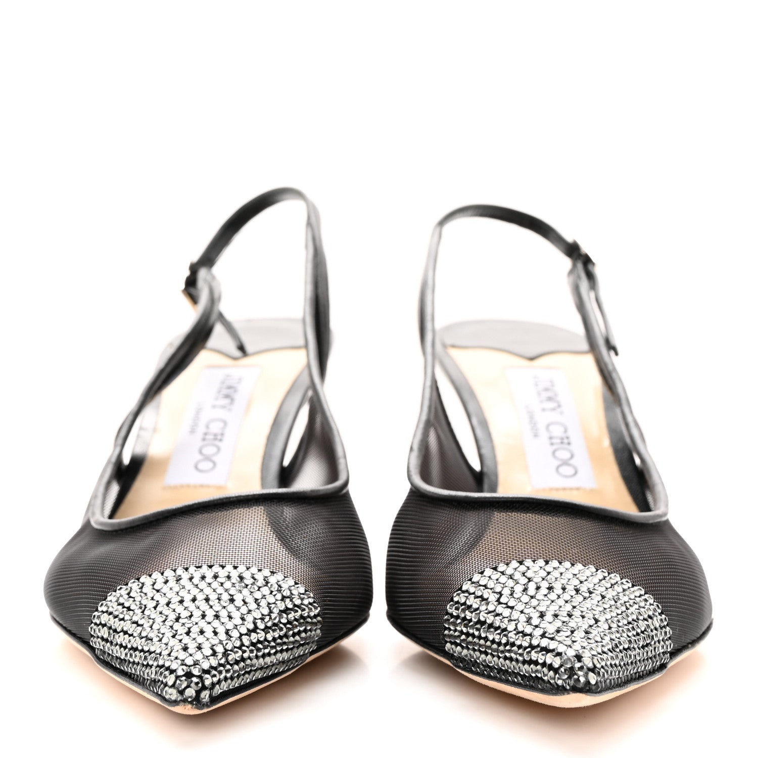 Jimmy Choo Mesh Crystal Anika 65 Pumps 38 Black 2 of 17