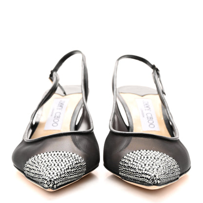 Jimmy Choo Mesh Crystal Anika 65 Pumps 38 Black 2 of 17