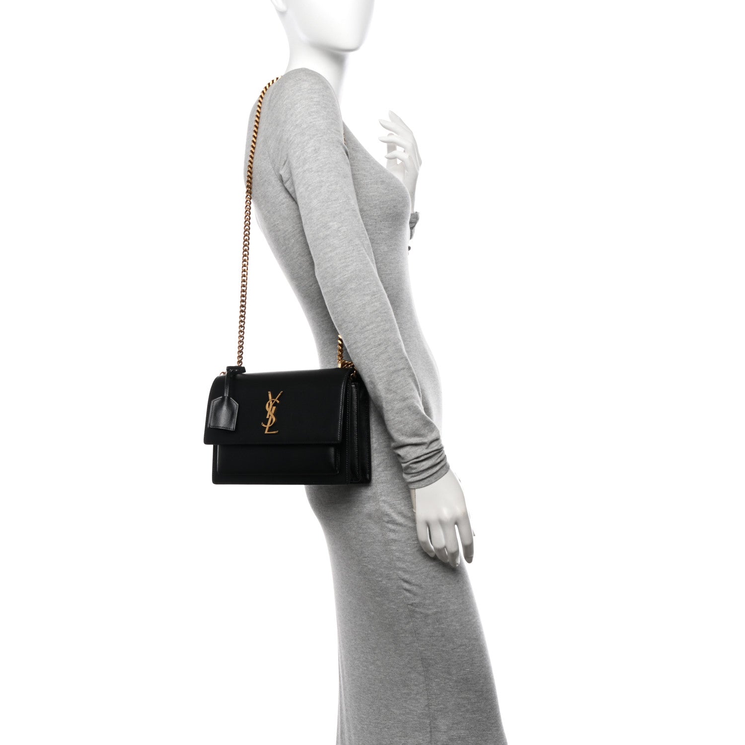 Saint Laurent Calfskin Medium Monogram Sunset Black 2 of 11