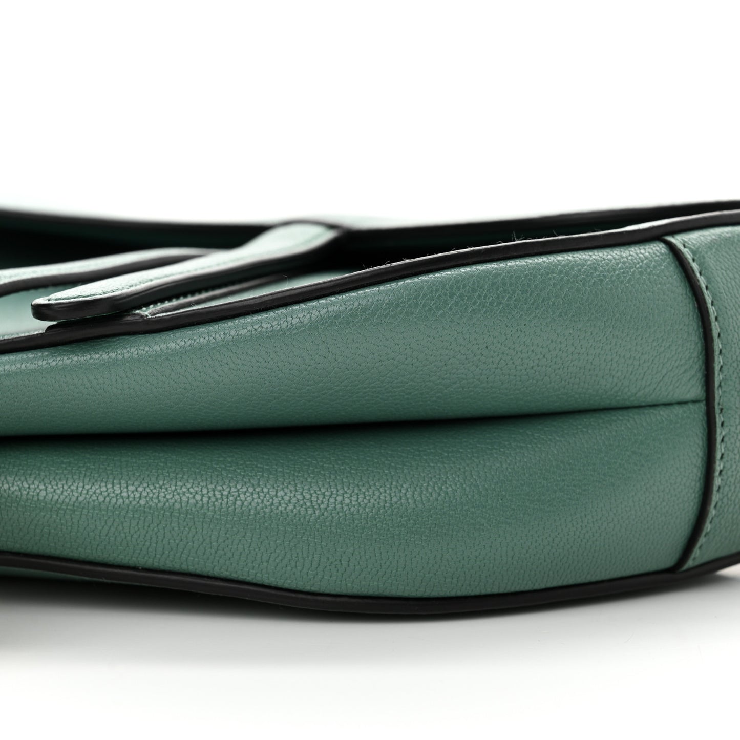 Shiny Goatskin Saddle Bag Green