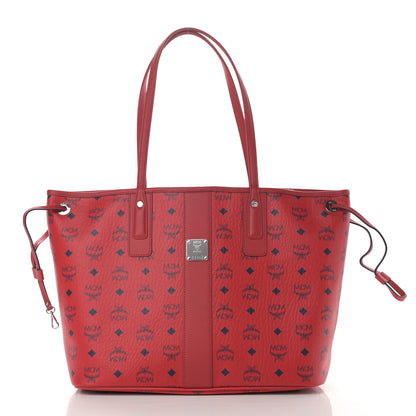 MCM Visetos Medium Liz Reversible Shopper Tote Ruby Red 3 of 15