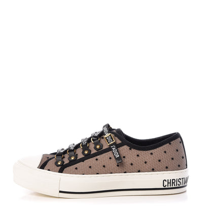 Christian Dior Mesh Plumetis Walk'n Dior Low Top Sneakers 37 Nude 1 of 10