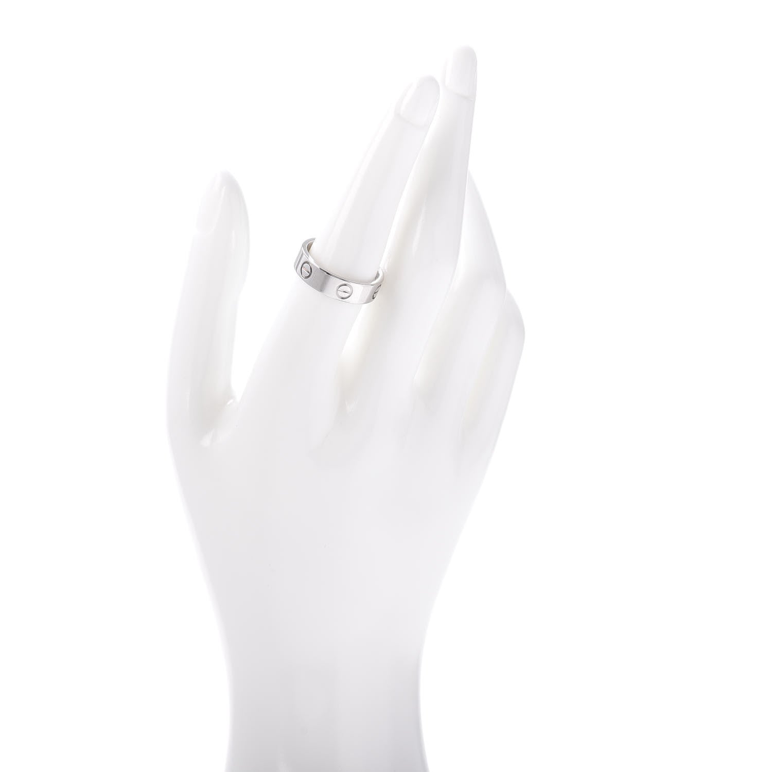 Cartier 18K White Gold 5.5mm LOVE Ring 56 7.5 2 of 4