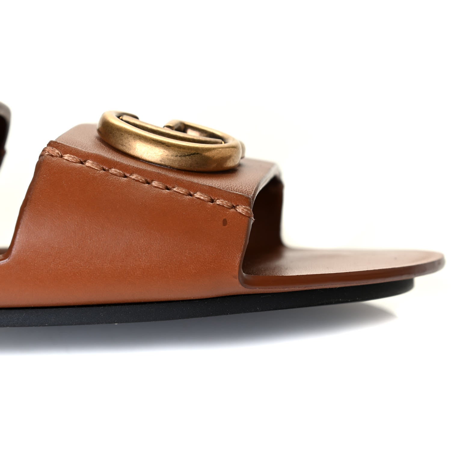 Gucci Calfskin Mens GG Marmont Slingback Sandals 9 Bright Cuir 6 of 6