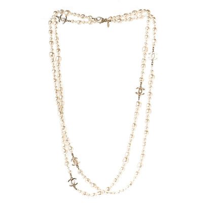 Chanel Pearl CC Long Necklace Light Gold 3 of 7