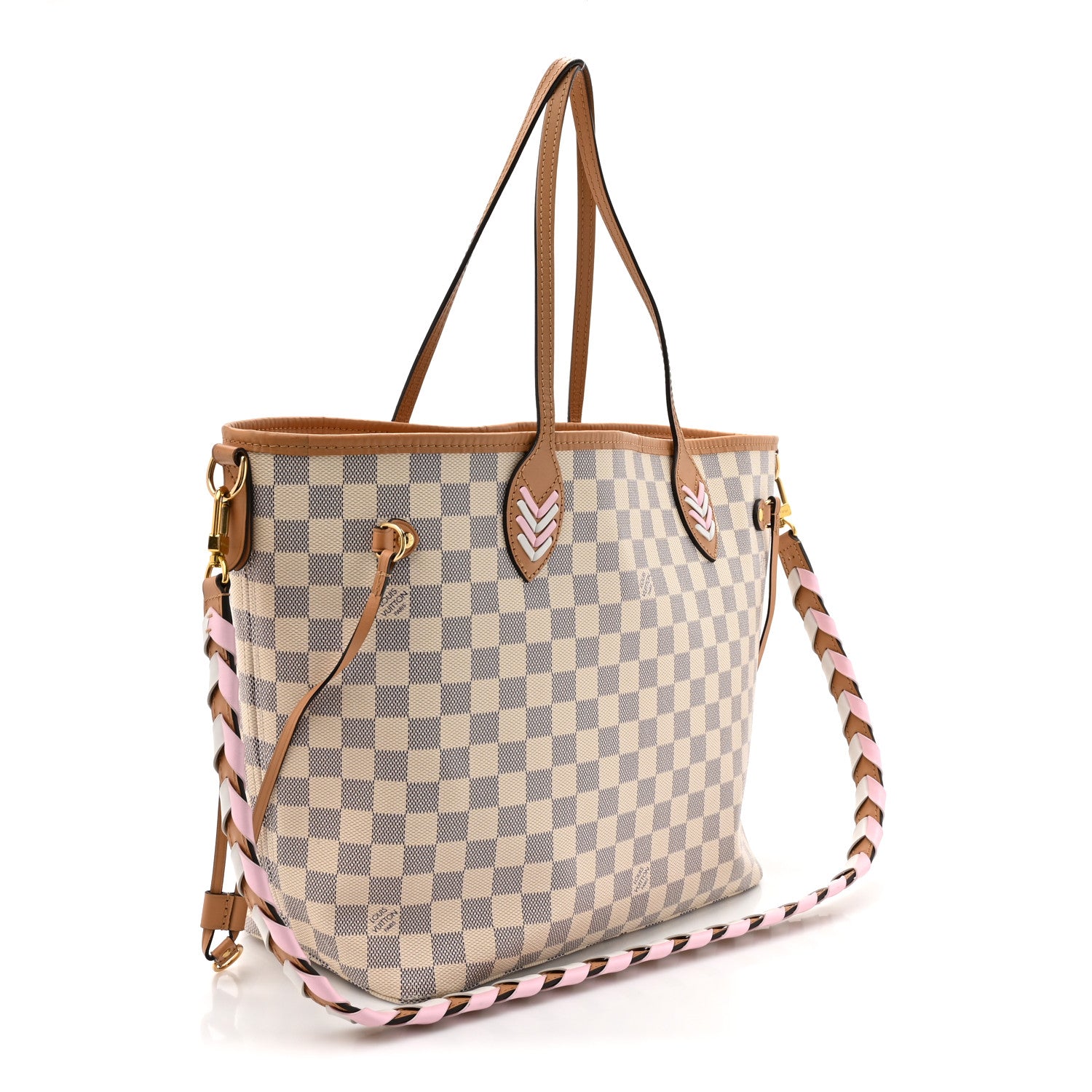 Louis Vuitton Damier Azur Braided Neverfull MM Orange 4 of 14