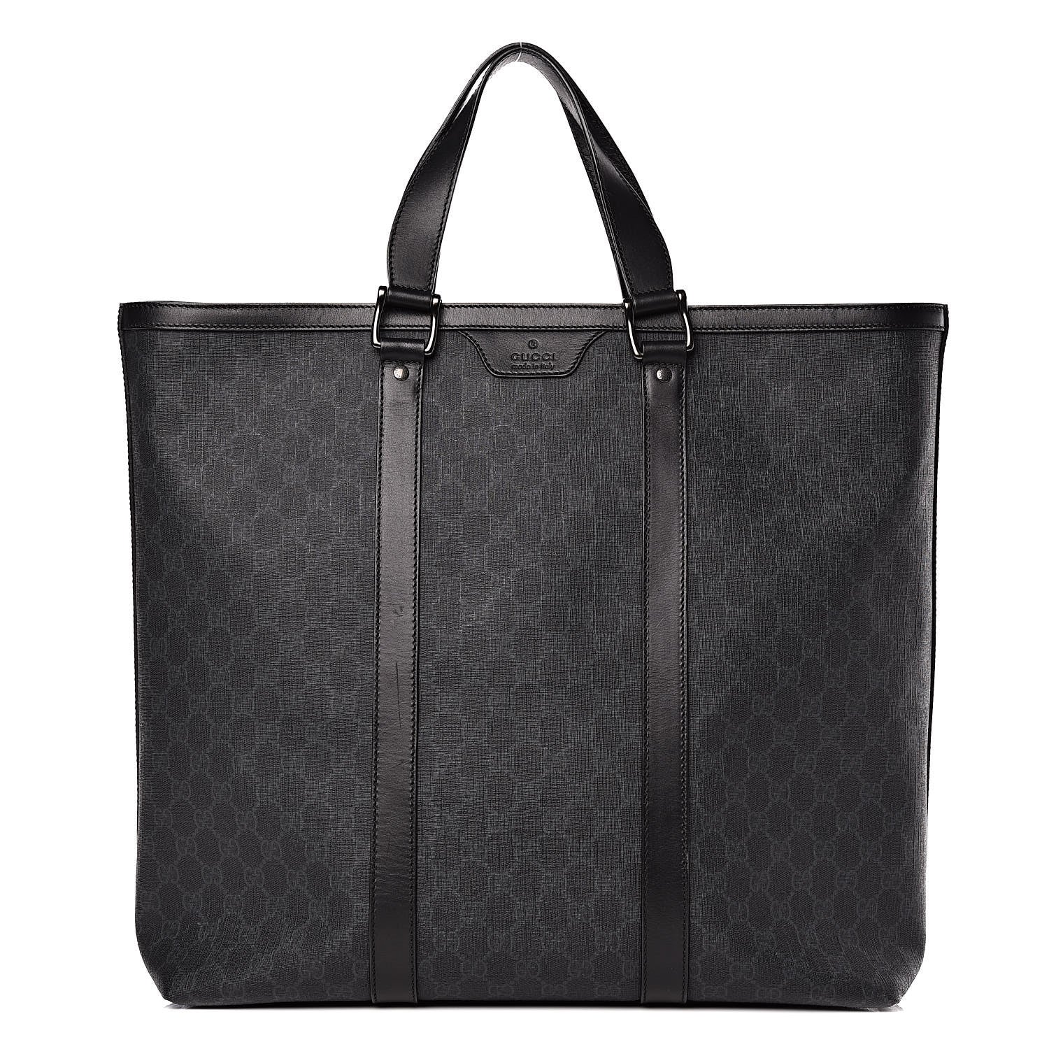 Gucci GG Supreme Monogram Tote Black Grey 1 of 15