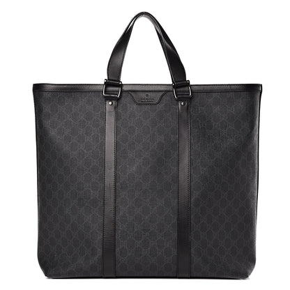Gucci GG Supreme Monogram Tote Black Grey 1 of 15