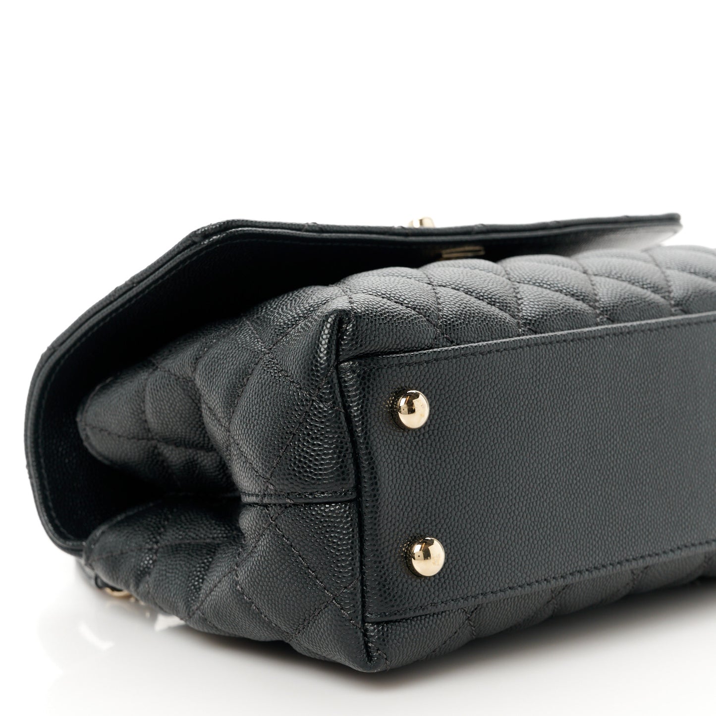 Caviar Quilted Mini Coco Handle Flap Black