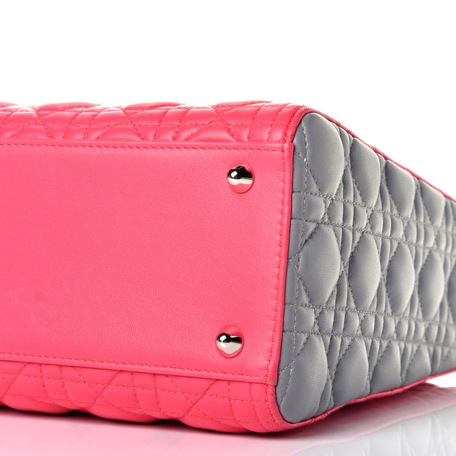 Christian Dior Lambskin Cannage Large Tri-Color Lady Dior Toxic Fuchsia 10 of 10