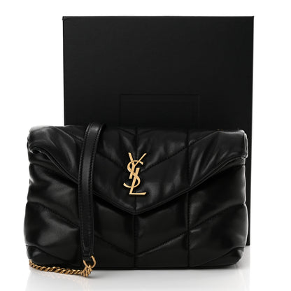 Saint Laurent Lambskin Quilted Toy Loulou Puffer Monogram Chain Satchel Black 12 of 12
