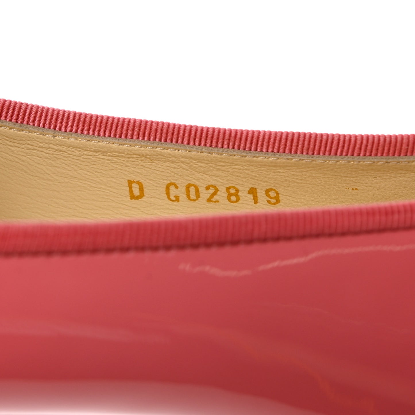 Patent Calfskin CC Cap Toe Ballerina Flats 37.5 Light Pink